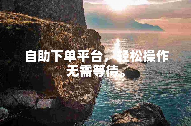 自助下单平台，轻松操作无需等待。
