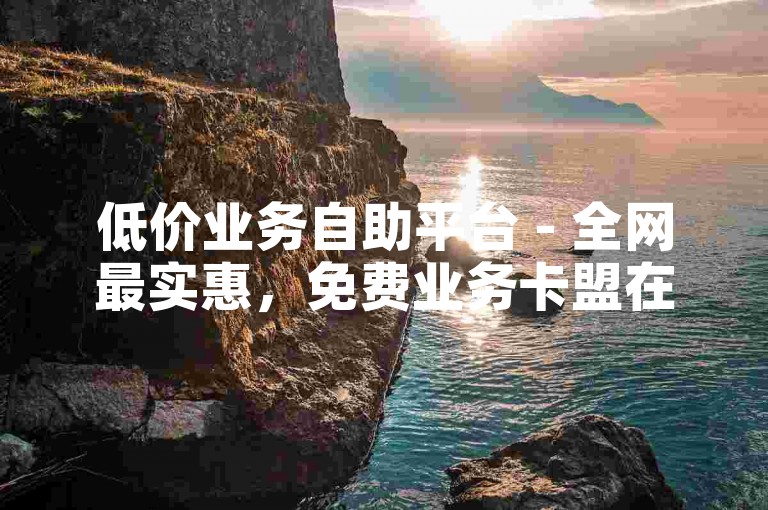 低价业务自助平台 - 全网最实惠，免费业务卡盟在线下单。