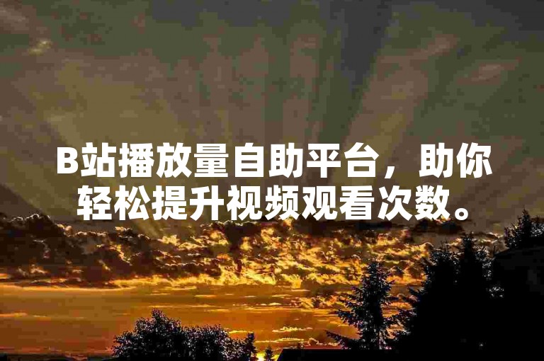 B站播放量自助平台，助你轻松提升视频观看次数。
