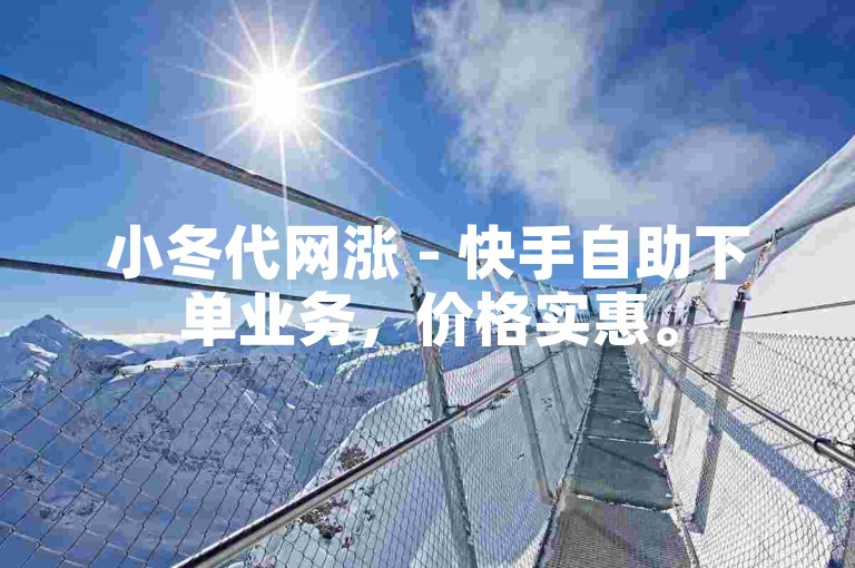 小冬代网涨 - 快手自助下单业务，价格实惠。