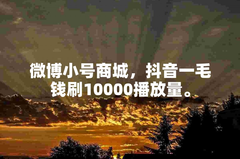 微博小号商城，抖音一毛钱刷10000播放量。