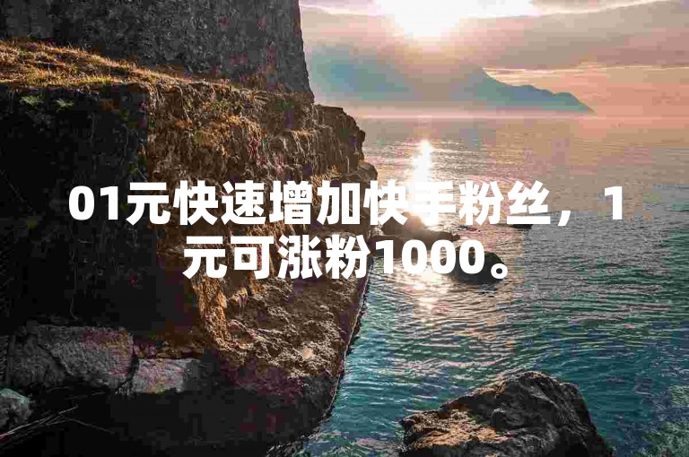 01元快速增加快手粉丝，1元可涨粉1000。