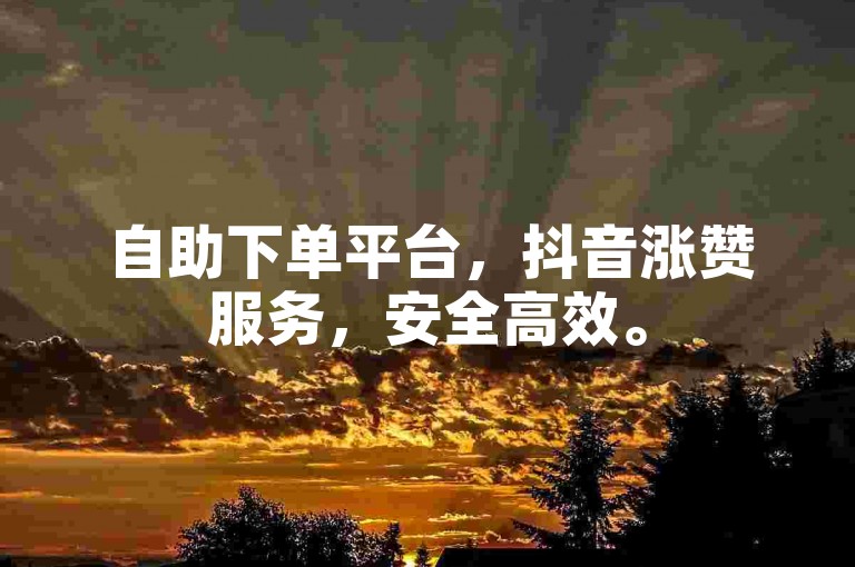 自助下单平台，抖音涨赞服务，安全高效。