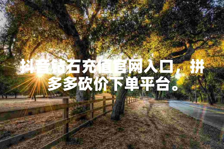 抖音钻石充值官网入口，拼多多砍价下单平台。