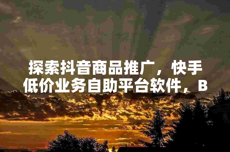 探索抖音商品推广，快手低价业务自助平台软件，B站直播技巧。