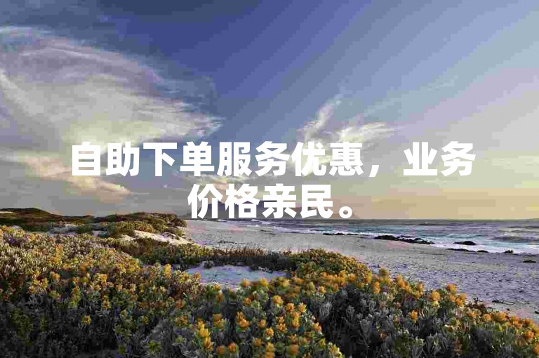 自助下单服务优惠，业务价格亲民。