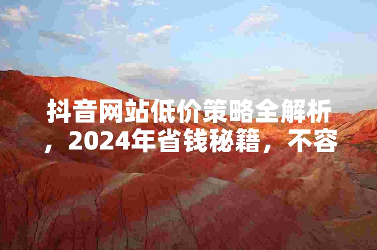 抖音网站低价策略全解析，2024年省钱秘籍，不容错过！