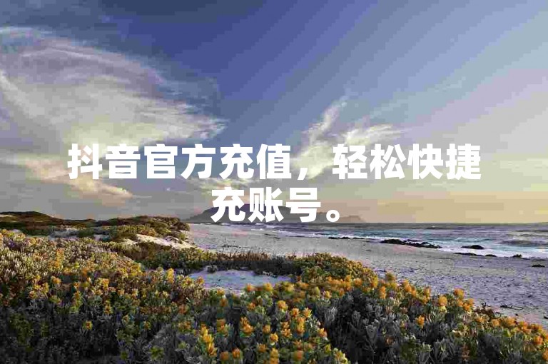 抖音官方充值，轻松快捷充账号。