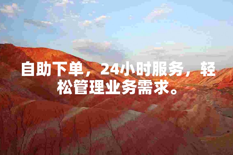 自助下单，24小时服务，轻松管理业务需求。