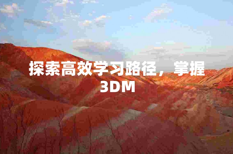 探索高效学习路径，掌握3DM56.89.63技巧。