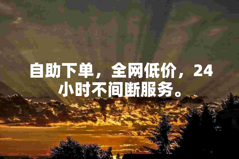 自助下单，全网低价，24小时不间断服务。