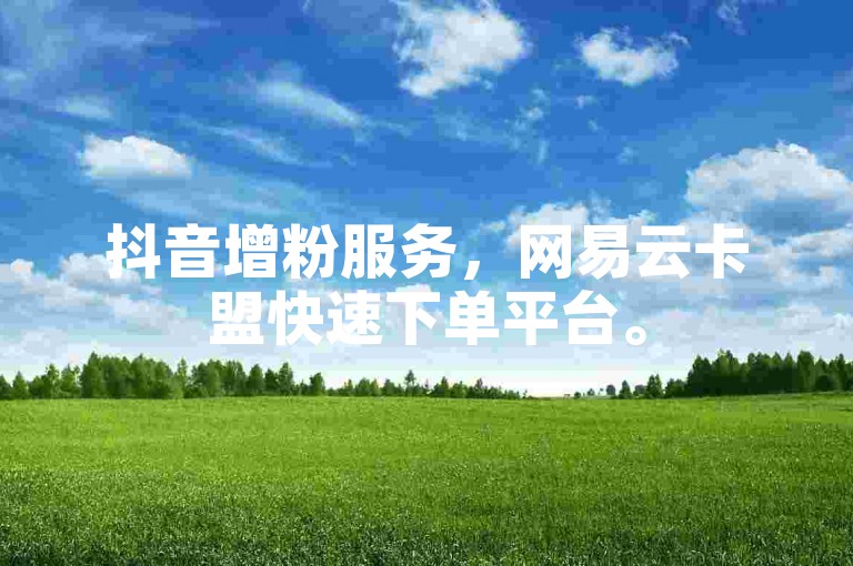 抖音增粉服务，网易云卡盟快速下单平台。