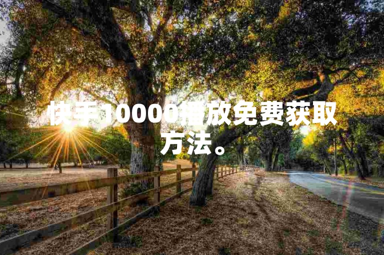 快手10000播放免费获取方法。