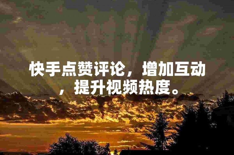 快手点赞评论，增加互动，提升视频热度。