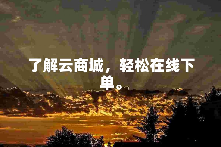 了解云商城，轻松在线下单。