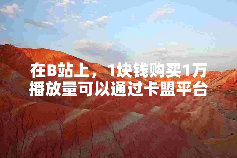 在B站上，1块钱购买1万播放量可以通过卡盟平台实现。