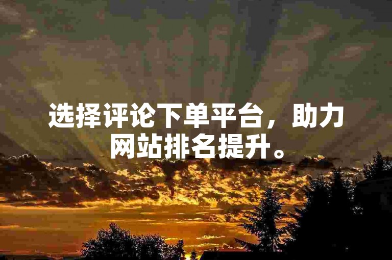 选择评论下单平台，助力网站排名提升。
