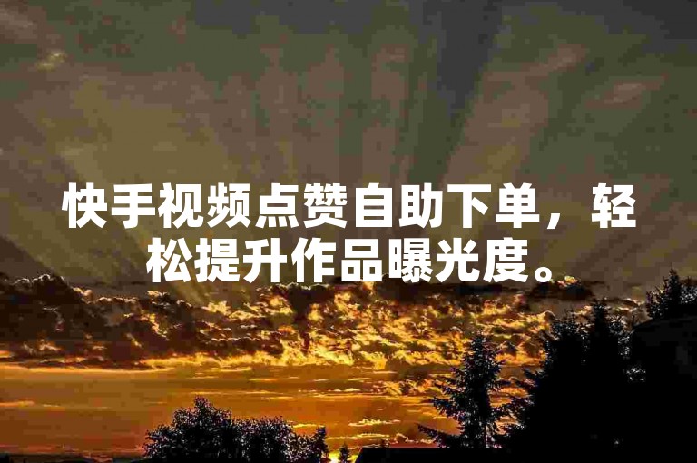 快手视频点赞自助下单，轻松提升作品曝光度。