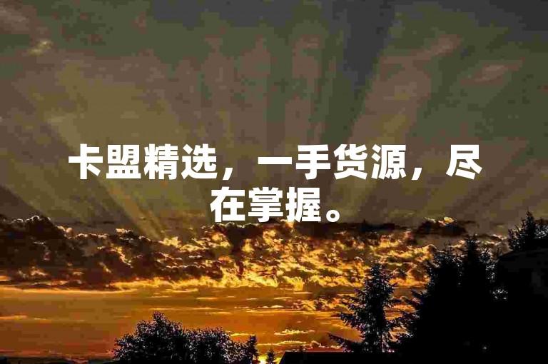 卡盟精选，一手货源，尽在掌握。
