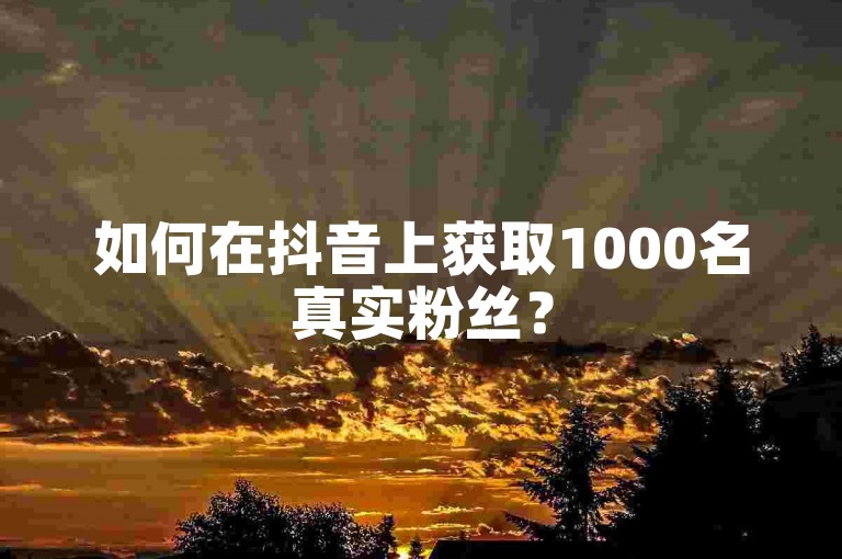如何在抖音上获取1000名真实粉丝？
