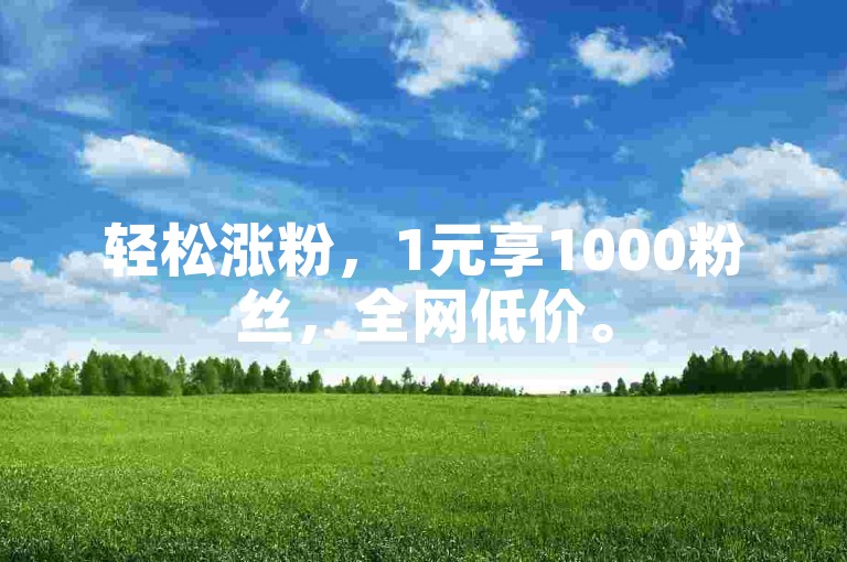 轻松涨粉，1元享1000粉丝，全网低价。