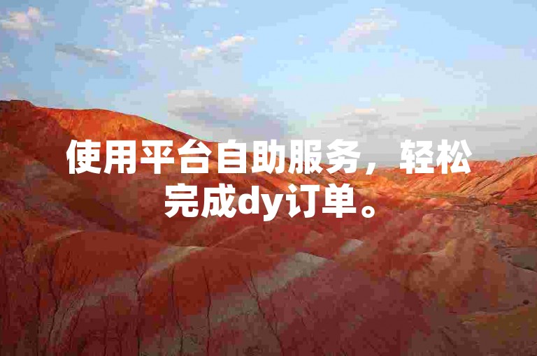 使用平台自助服务，轻松完成dy订单。