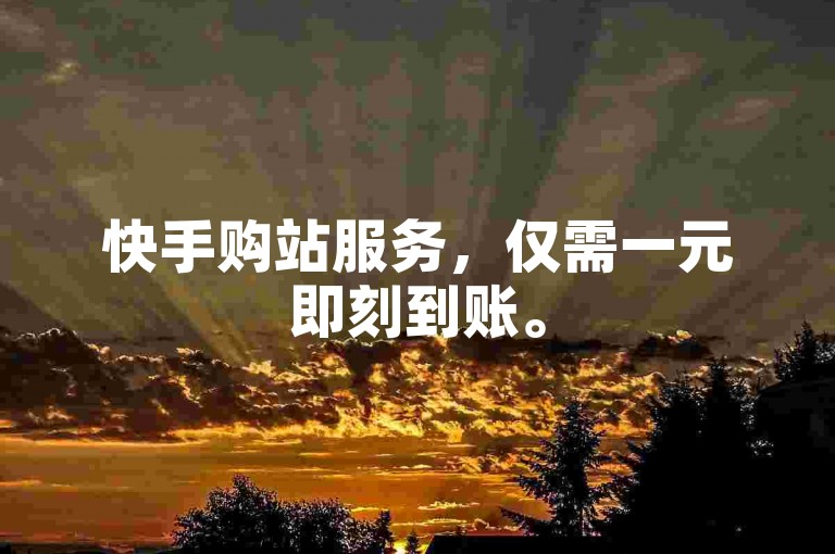 快手购站服务，仅需一元即刻到账。