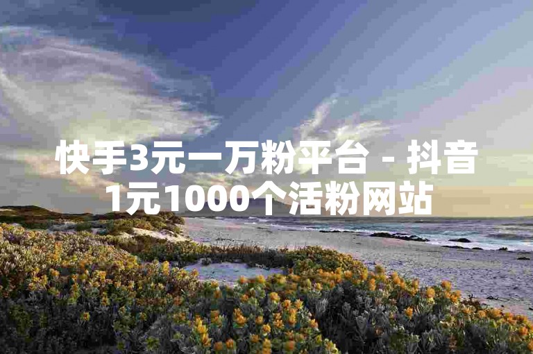 快手3元一万粉平台 - 抖音1元1000个活粉网站