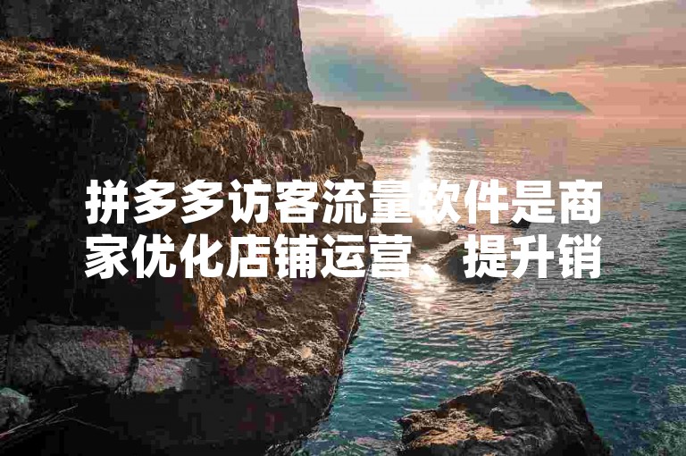 拼多多访客流量软件是商家优化店铺运营、提升销量的利器，通过实时分析访客数据，助力精准营销。