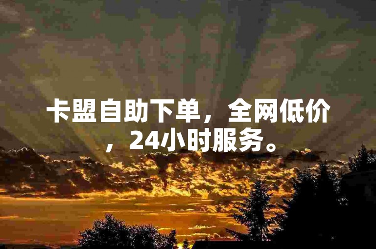 卡盟自助下单，全网低价，24小时服务。