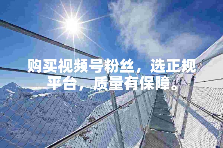 购买视频号粉丝，选正规平台，质量有保障。