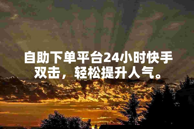自助下单平台24小时快手双击，轻松提升人气。