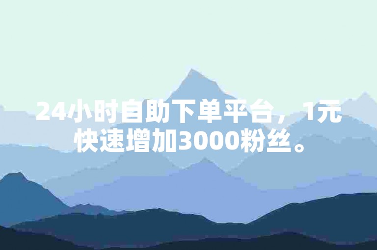 24小时自助下单平台，1元快速增加3000粉丝。
