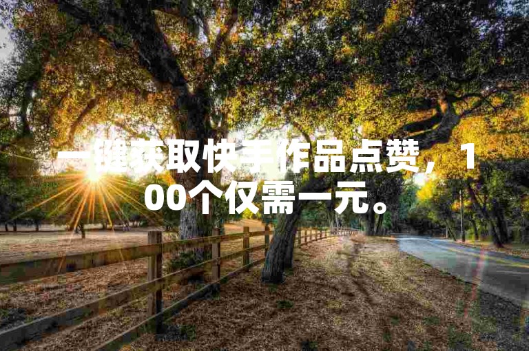 一键获取快手作品点赞，100个仅需一元。