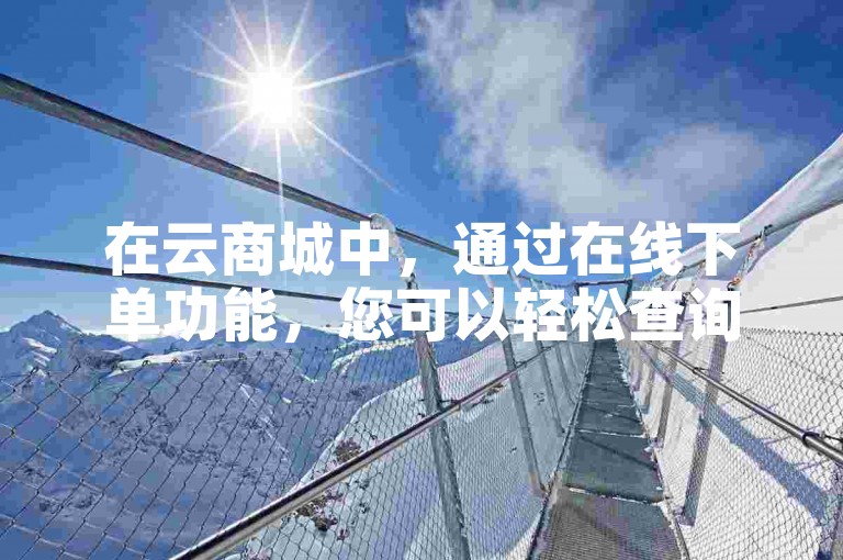 在云商城中，通过在线下单功能，您可以轻松查询重名商品。