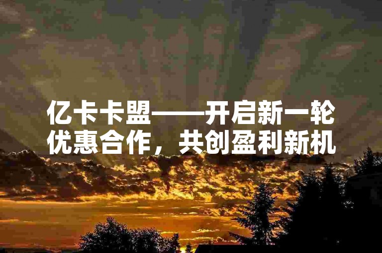 亿卡卡盟——开启新一轮优惠合作，共创盈利新机遇。