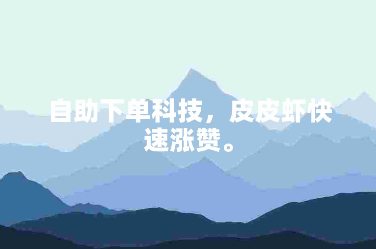 自助下单科技，皮皮虾快速涨赞。