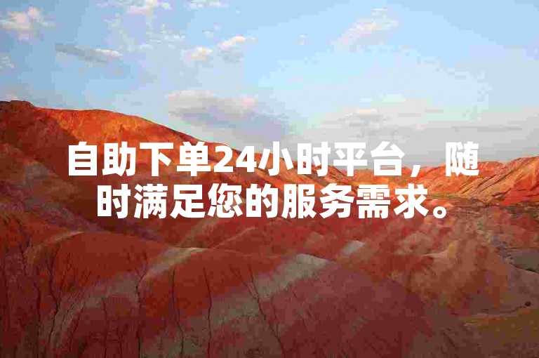 自助下单24小时平台，随时满足您的服务需求。