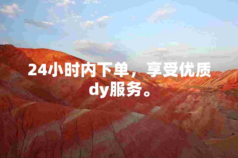 24小时内下单，享受优质dy服务。