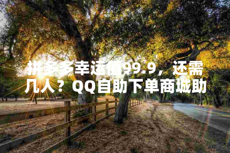 拼多多幸运值99.9，还需几人？QQ自助下单商城助你一臂之力。