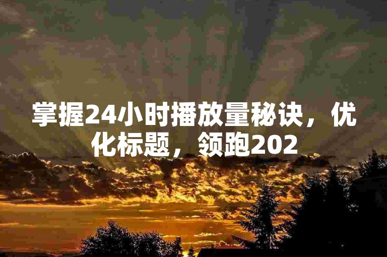 掌握24小时播放量秘诀，优化标题，领跑2025！