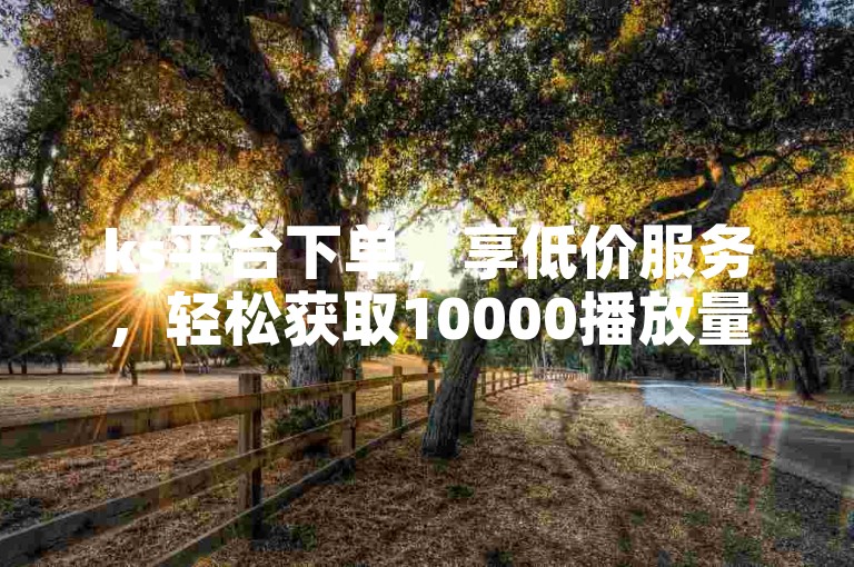 ks平台下单，享低价服务，轻松获取10000播放量。