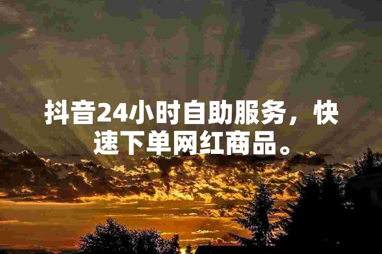 抖音24小时自助服务，快速下单网红商品。
