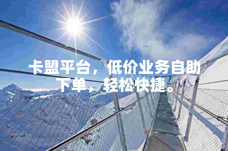 卡盟平台，低价业务自助下单，轻松快捷。