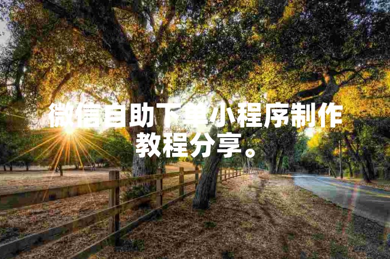 微信自助下单小程序制作教程分享。