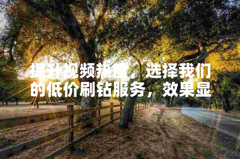 提升视频热度，选择我们的低价刷钻服务，效果显著！