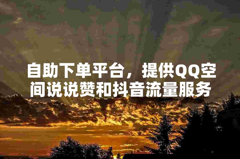 自助下单平台，提供QQ空间说说赞和抖音流量服务。