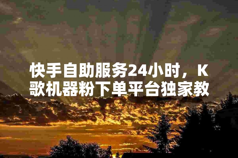 快手自助服务24小时，K歌机器粉下单平台独家教程。