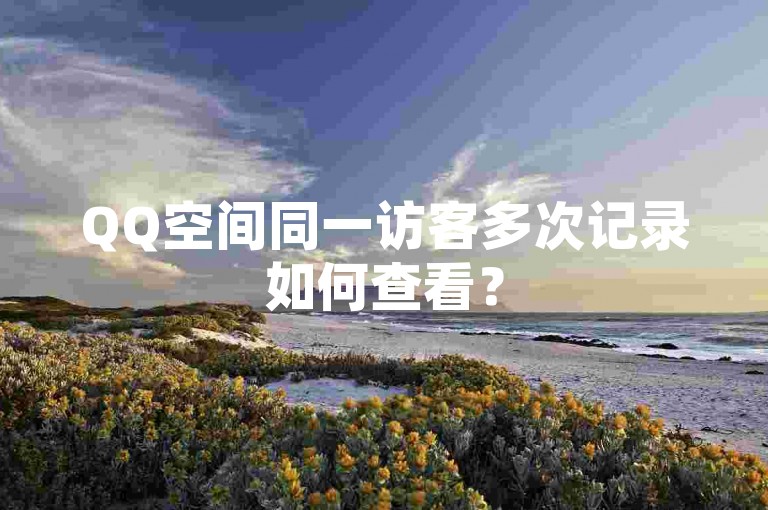 QQ空间同一访客多次记录如何查看？