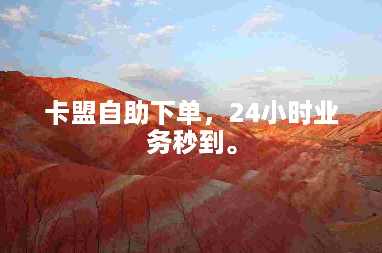卡盟自助下单，24小时业务秒到。